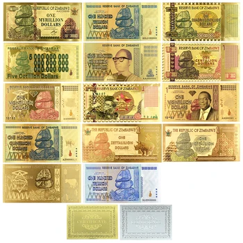 Zimbabvės Valiuta Popieriaus Aukso Banknotų Kopijos Originalų Pinigų Surinkimo ir Verslo Dovanų