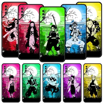 Anime Demon Slayer Telefono dėklas Samsung Galaxy A72 A52 A70 A50 A12 A22 4G A32 5G A20e A30 A02s A10 A20s A10s A40 A04s Dangtis
