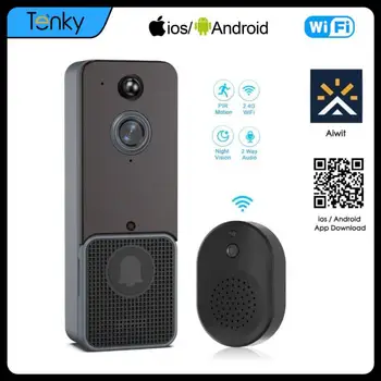 T6 Pažangaus Belaidžio ryšio Vaizdo Doorbell Skaitmeninė Vaizdo Domofonas WIFI Durų Bell Vandeniui Elektroninių Portje Namų Apsaugos Kamera,