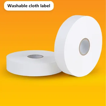 Drabužių žymeklį skalbimo ženklas, galima skalbti medžiaga etiketėje juostelės tuščią plotis-20-60mm tinka šilumos perdavimo spausdintuvo 200m / roll