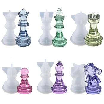 3D Kristalų Tarptautinės Šachmatų Epoksidinės Dervos Pelėsių Šachmatų Silikono Forma 