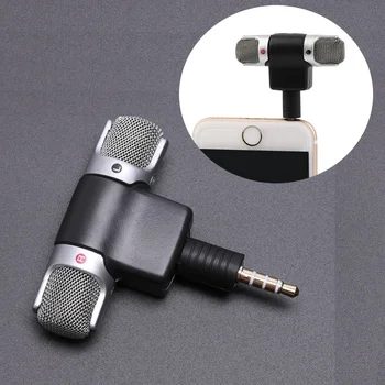 Mini 3,5 mm Jack Mikrofonas Stereo Mic Įrašymo Mobiliojo Telefono Studija Interviu Mikrofonas 4 Pin Išmanųjį telefoną