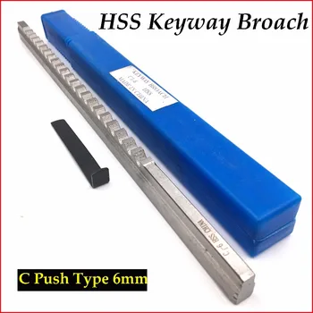 6mm C Push-Tipo Keyway Broach su Jų Metrinių Dydis greitapjovio Plieno CNC metalo apdirbimo Pjovimo Įrankis