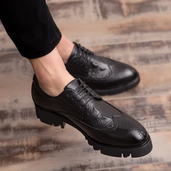 Vyrų Batai Atsitiktinis Pažymėjo Tne Brogue batai Britų Stiliaus Vyrų Batai Verslo Biuro Vyras Butas Oxfords Vyrų užsivilkti Oficialų Batai