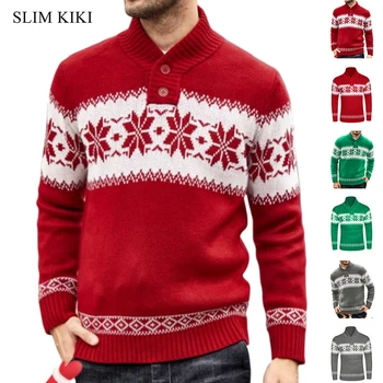 Megztiniai megztinis Vyrams Kalėdų Džemperis Vyrams Palaidi Tinka Vyrams, Drabužiai, Megztiniai V Apykaklės Klasikiniai vyriški Drabužiai Žiemos Prabangūs Paltai