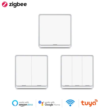 Tuya Zigbee Smart Switch, Nr. Neutralus Laidas ES 220V Belaidžio Mygtuką, Šviesos Jungikliai Paramos Zigbee2mqtt Alexa 