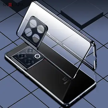 Už OnePlus 10 Pro Magnetic Adsorbcijos Grūdintas Stiklas Telefoną Atveju Vienas Plius 10 Pro 5G 360 Dvipusis Skaidraus Flip Cover