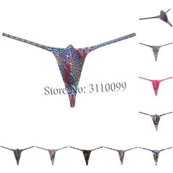 Vyriški Micro Thong Minkštesnė Kontūras Dėklas G-String Spalvingas Bikini Underwear