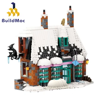 Buildmoc Filmą Miestas Kaimas Žiemą Namas Architektūros SS Nustatyti, Statyba Blokai Žaislai Vaikams Dovanos Vaikams Žaislų 1184PCS Plytos