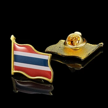 Tailandas Emalio Pin ir Sages Vėliavos Atlapas Pin 3D Garbanojimo Dekoratyviniai Sagės Ženklelis