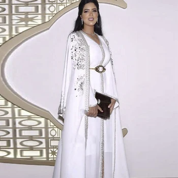 Musulmonų-line Keltas Suknelės ilgomis Rankovėmis Vestuves Oficialų Vakare Chalatai Pritaikyti Bohemijos Sandi arabų Dubajus Chalatas De Soiree