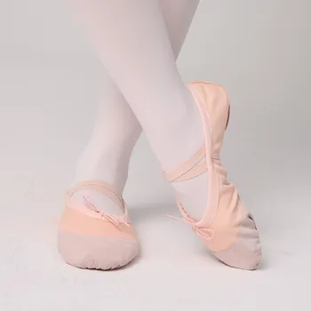 Mergaičių Baleto Batai Drobė Minkštas Vienintelis Baleto Šokių Šlepetės Vaikams Užsiimti Ballerina Bateliai Moteris Šokių Bateliai