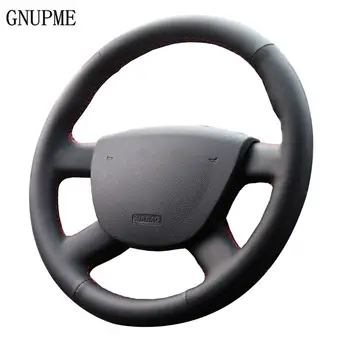 GNUPME Juoda Dirbtinė Oda Automobilių Vairo Dangtelis Ford Focus 2 2005-2016 Specialios ranka prisiūta Vairo Apima