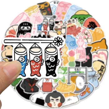50Pcs Japonų Stiliaus Lipdukai Taikos Amuletas Karpis Streamer Estetinės Lipdukai Grafiti Lipdukai Vandeniui Riedlentė Nešiojamas Vaikas Žaislas