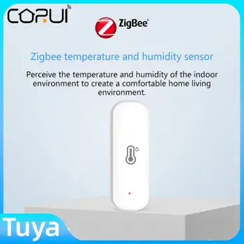 CORUI Tuya ZigBee Smart Drėgmės Ir Temperatūros Jutiklio Termometras APP Nuotolinio Valdymo Home Security Dirbti Su Alexa 