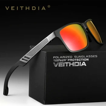 VEITHDIA Prekės Dizaineris vyriški Akiniai nuo saulės, Poliarizuoti Veidrodis UV400 Lens Sporto Lauko Žvejybos Saulės Akiniai Aliuminio Vyrų Eyewears
