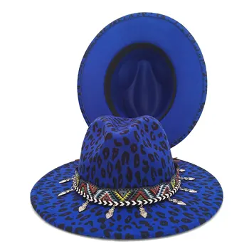 Išplėstinė Mėlyna Fedoras Skrybėlę Vyrų Ir Moterų Kaubojaus Skrybėlę Platus Kraštų Panama Bažnyčios Veiklos Bžūp Fedora Džiazo Bžūp Didmeninė шапка