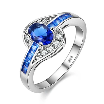 Mados Mėlyna Kristalų Žiedai Moterims, Elegantiška Moteriška Vestuvių Žiedas, Papuošalų Žavinga Ponios Šaliai, Papuošalai, Dovanos