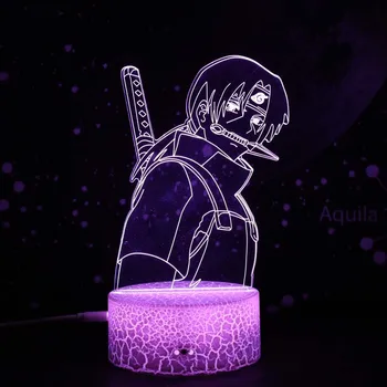 Anime Naruto 3d LED Nakties Šviesos Lempos Uzumaki Naruto Led naktinė lempa Sasuke Kakashi Itachi Vaikai Miegamajame papuošti gerbėjai žaislai dovana