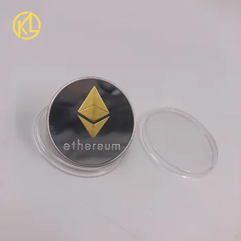 ETH Aukso/Skiedra Padengti Margintomis Ethereum Bitcoin Iškilumo Stereo Bitcoin Skaitmeninės Valiutos Monetų Fizinio atminimo Tiek Metalo