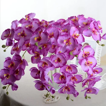 Karšto Pardavimo Drugelių Orchidėja Šilko Gėlių Puokštė Phalaenopsis Vestuvių Namų Dekoro