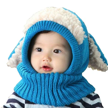 Doitbest Korėja šuniuką, Kūdikių berniukų, megztos kepurės žiemos kailio vaikams mergaites Siamo beanies kaip skara Amžiaus, už 6 mėnesių-4 Metų amžiaus