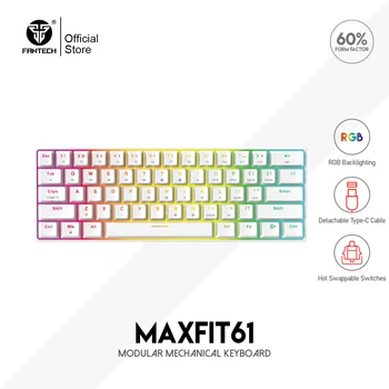 FANTECH MAXFIT61 61 Klavišas Mechaninė Klaviatūra Nuimamas USB Laidinio RGB Apšvietimu Mini 60% Karšto Keitimu, Jungikliai Žaidimų Klaviatūra