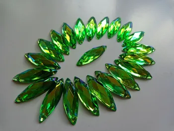 100vnt navette formos flatback šviesiai žalia prarasti gem akmens siūti Cirkonio 8*26mm kristalų pagalbiniai Siuvimo Ranka