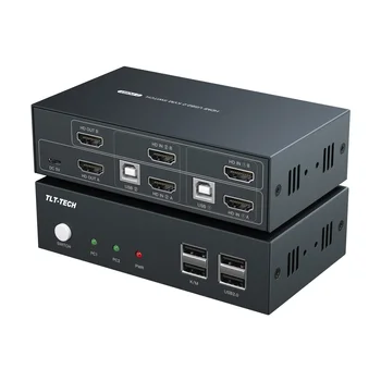 KVM Switch HDMI suderinamus KVM Jungikliai Dual Monitor 2 Įėjimo Ir 2 Išėjimo Paramos 4K USB2.0 Switch Kvm Nešiojamas
