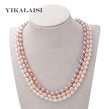 YIKALAISI 2017 100% natūralus 6-7mm perlų vėrinį moterų mados 925 sterling silver pearl papuošalai mergaitėms-geriausia dovana