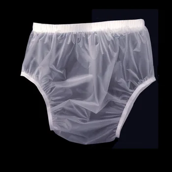 Permatomas Skaidrus Kelnės Suaugusiųjų Sexy Kelnaitės PVC Nelaikymas Šortai Plastiko Kelnes Aišku, Ne Vienkartinių Sauskelnių abdll