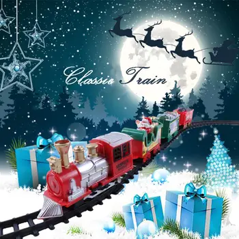 Elektros Kalėdų Traukinys Kalėdų Eglutė Geležinkelių Mini Traukinio Bėgių Vaikams Žaislai Su Garso Rėmo Kalėdų Traukinys Po Medžiu