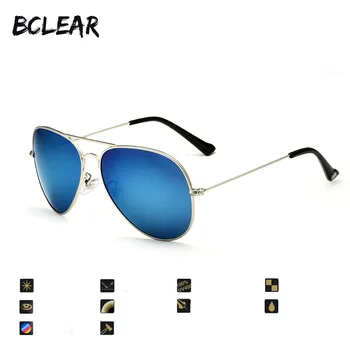 BCLEAR karšto unisex mados sunglass aukštos kokybės poliarizuoti klasikinis dvivietis tiltai veidrodis UV400 akiniai nuo saulės, Anti-Reflective populiarus