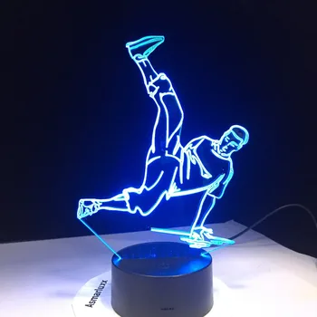 Gatvės Šokių LED USB 3D Naktinis Apšvietimas 7 Spalvų LED 3D Lempos Diskoteka 3D Apdaila Žibintai Hip-Hop Kultūra Karščiausios Popping Locking