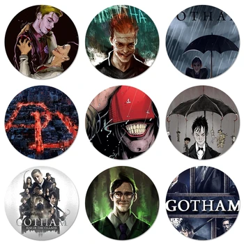 Gotham Piktogramos Smeigtukai Ženklelis Apdailos Sagės Metalo Emblemos Drabužių, Kuprinės, Apdailos 58mm