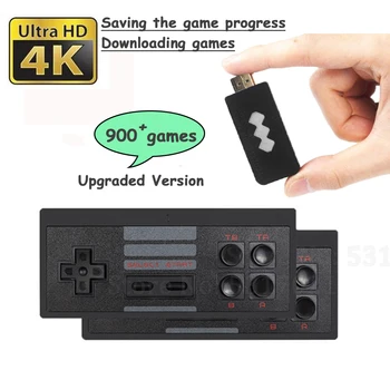 900 4K Žaidimai, USB Bevielio Konsolės Klasikinis Žaidimas Stick Vaizdo Žaidimų Konsolės 8 Bitų Mini Retro Valdytojas HD Išvesties Dual HD Grotuvas