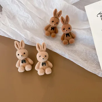 Naujas Korėjos Kawaii Juokingas Mažas Pliušinis Stud Auskarai Cute Bunny Pareiškimą Skanėstas Auskarai Bižuterijos 2021 Brincos Didmeninės