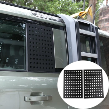 Aliuminio Lydinio, Juodos Spalvos Automobilio Galinių Durelių Pusės Lango Stiklo Apsauginė Plokštė Padengti Land Rover Defender 110 Išorės Priedai