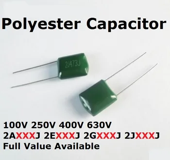 50PCS 100V 2A682J 2A822J 2A272J 2A332J 2A392J 2A472J 2A562J Poliesteris kondensatorius 100V 4.7/5.6/6.8/8.2/0.00/2.7/3.3/3.9/NF/UF