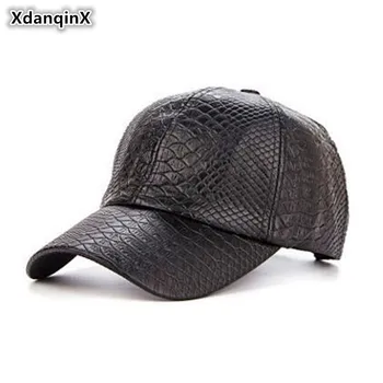 XdanqinX vyriškos Kepurės Klasikiniai Krokodilo Modelis PU Beisbolo Kepurės, Pavasarį, Rudenį Reguliuoti Dydį Skydelis Snapback Cap Vyrų Kaulų Tėtis kepurę