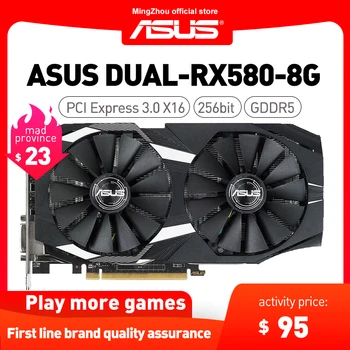 Asus RX 580 8GB GDDR5 256-bit GPU PC žaidimų darbalaukio grafikos plokštė kasybos maišos lygis 28mh/S