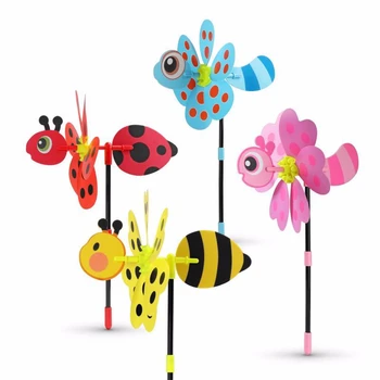 2vnt/komplektas Spalvinga 3D Mielas Rankų darbo Vėjo Suktuko vėjo malūnas Kūdikio Žaislai Vabzdžių, Apdailos, Sodo Kieme Lauko Klasikinis Žaislas Vaikams