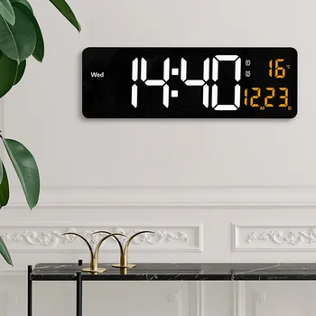 Šviesos Skaitmeninis Sieninis Laikrodis Žadintuvas Valandos Chiming Temperatūra Dienos Kalendoriaus Stalo Laikrodis Elektroninis LED Laikrodis Apdaila su Kištuku
