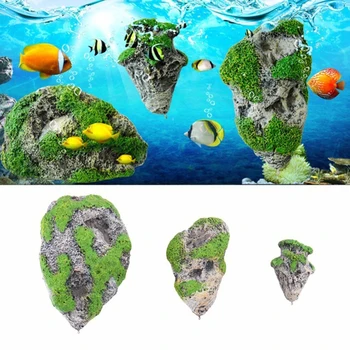 Dirbtinis Plūduriuojantis Pemza Sustabdytas Akmens augalų Auga ant akmens žuvų bakas Ornamentu Avataras Fantazijos Stebuklų Akvariumo Apdaila