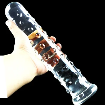 11 colių Didžiulis Stiklinis Dildo Didelis Nubby Tekstūra Jausmingą milžinišką varpą Kristalų makšties butt plug Sekso Žaislai moterims masturbacija