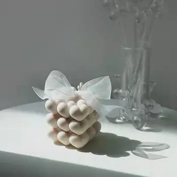 3D Meilė Širdies Žvakė Silikono Formos Gipso, Molio Įrankis Putėsiai Tortas Šokolado Pelėsių 
