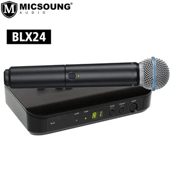 BLX4 BLX24 Belaidžio ryšio Sistemos BLX24/PG58 SM58 BETA58 Bevielio Mikrofono, 2 Kanalu UHF Dual Kit for Shure Karaoke Etapo Veiklos