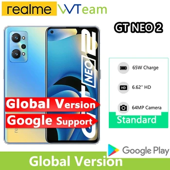 Pasaulinė Versija realme GT NEO 2 Smartphone 12 GB 256 GB Snapdragon 870 5G 120Hz AMOLED 65W Mokestis 5000mAh 64MP Fotoaparatą, Mobilųjį Telefoną