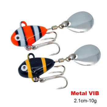 1PCS 10g 2.1 cm Metaliniai Mini VIB Su Šaukštu Žvejybos LureFishing Spręsti Pin Crankbait Vibracijos Suktuko Nuskendo Masalas