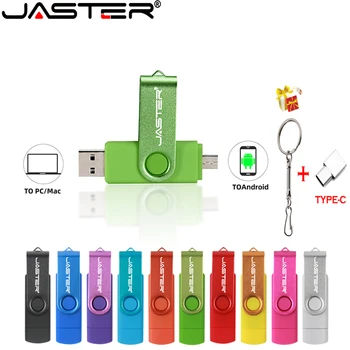 JASTER 3 1. USB flash drive, OTG Didelės Spartos Pen Drive 64GB 32GB TIPAS-C Adapter Dovana 16GB Micro USB stick Raudona Išorės Saugojimo